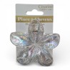 Pince à cheveux fleur transparente pailletée