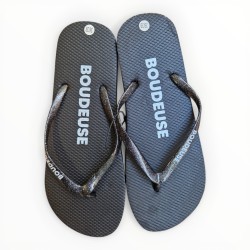 Tongs Boudeuse pailletées noires