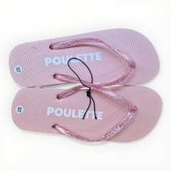 Tongs paillettes poulette