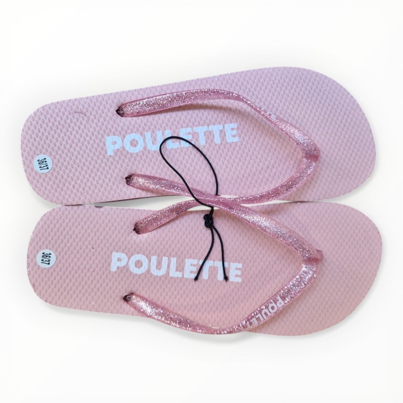 Tongs paillettes poulette