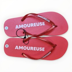 Tongs paillettes amoureuse