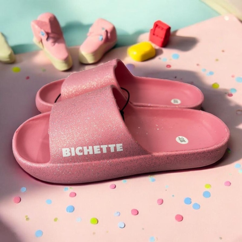 Claquettes à paillettes fille Bichette