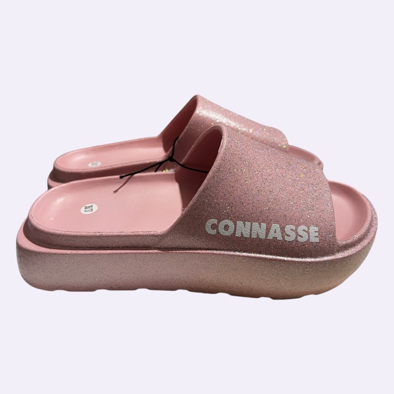 Claquettes paillettes connasse rose clair