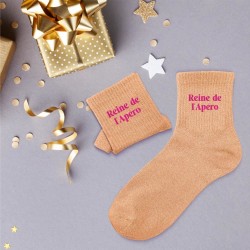 Chaussettes à paillettes Reine de l'apéro