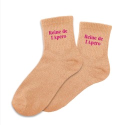 Chaussettes à paillettes Reine de l'apéro