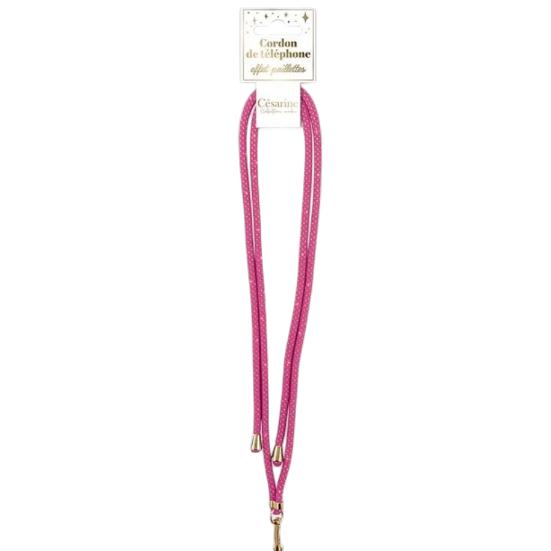 Cordon de Téléphone à Paillettes Rose – Accessoire Mode