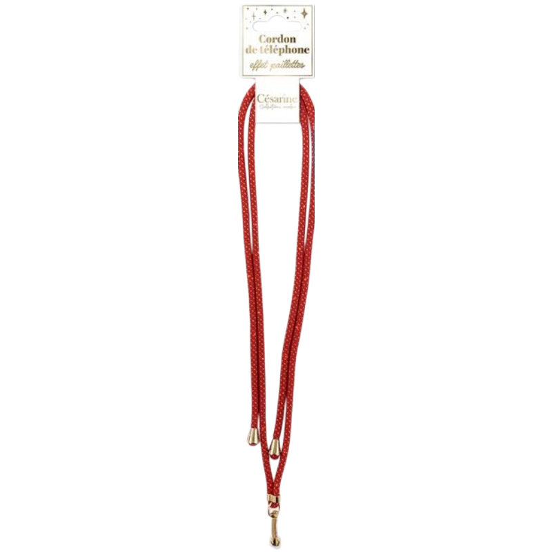 Cordon de Téléphone à Paillettes Rouge