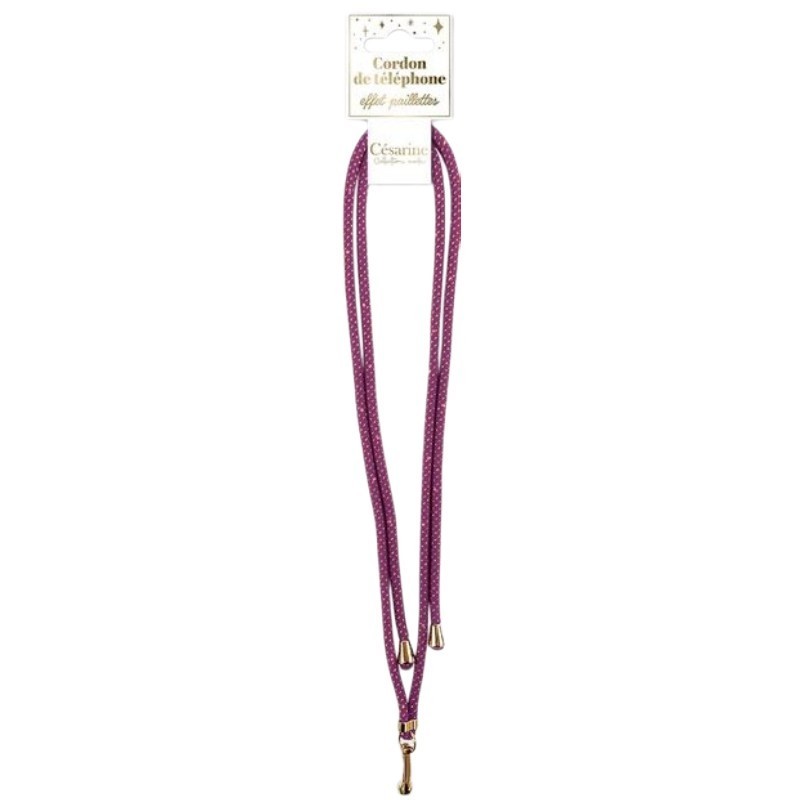 Cordon de Téléphone à Paillettes Violet – Accessoire Mode