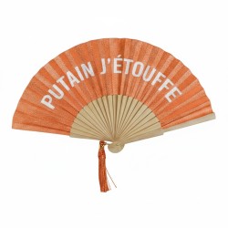 Éventail à Paillettes Orange – Putain j'étouffe