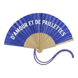 Éventail à Paillettes Bleu – D'amour et de Paillettes