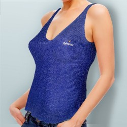 Débardeur Rêveuse paillettes bleu électrique femme