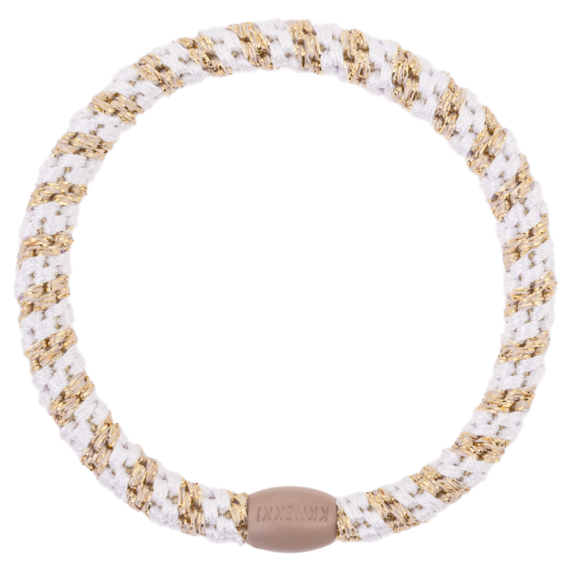 KKNEKKI Slim white-beige glitter stripe