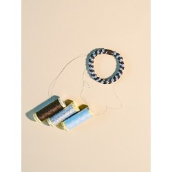 Élastiques KKNEKKI marron bleu rayé pailleté | dstock