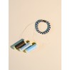 Élastiques KKNEKKI marron bleu rayé pailleté | dstock