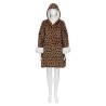 Sweat plaid à capuche léopard porté, coupe oversize