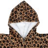 Capuche du sweat plaid léopard doublée sherpa blanc