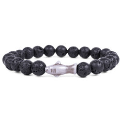 Bracelet Fahlo Requin Pierre de lave | dstock