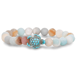 Bracelet Fahlo Tortue marine Pierre ciel | dstock