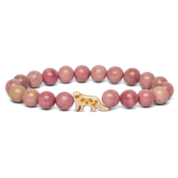 Bracelet Fahlo Panthère des neiges Rose fleurs sauvages | dstock