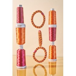 Élastique cheveux KKNEKKI Bordeaux orange glitter Stripe