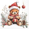 Serviettes en papier Cadeau de nounours blanc 33x33 cm