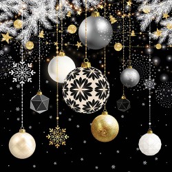 Serviettes en papier Boules de Noël noir 33x33 cm