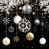 Serviettes en papier Boules de Noël noir 33x33 cm