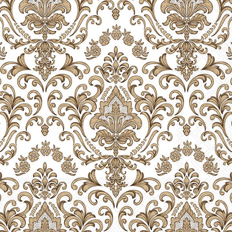 Serviettes en papier Ornement baroque doré 33x33 cm