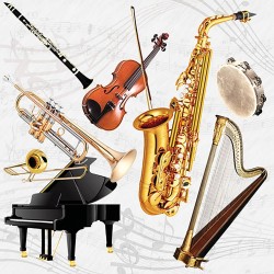 Serviettes en papier Instruments de musique 33x33 cm