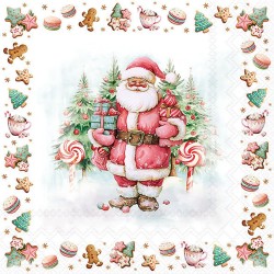 Serviettes en papier Friandises du Père Noël 33x33 cm