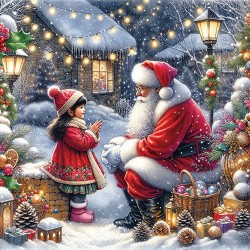 Serviettes en papier Discussion avec le Père Noël 33x33 cm