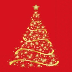 Serviettes en papier Sapin scintillant rouge 33x33 cm