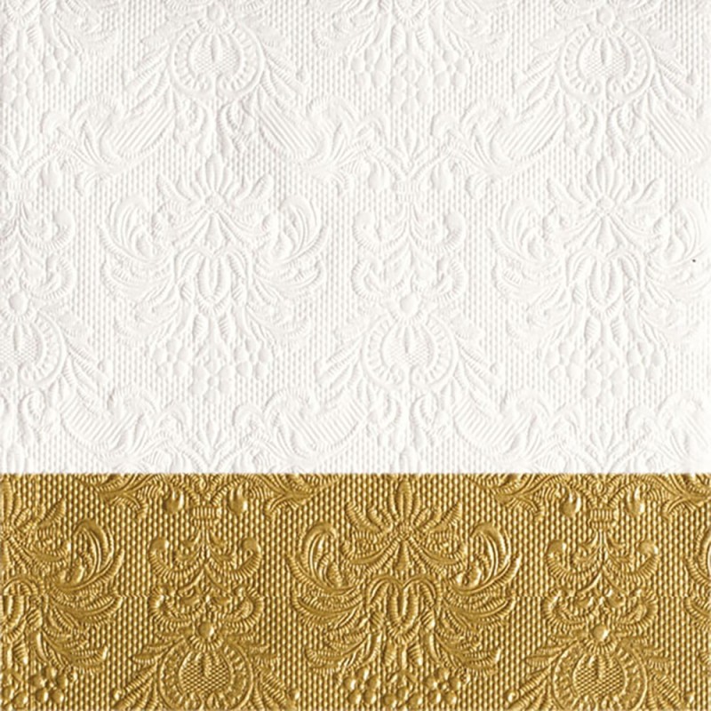 Serviettes en papier Elegance Dip or 33x33 cm