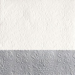 Serviettes en papier Elegance Dip argent 33x33 cm