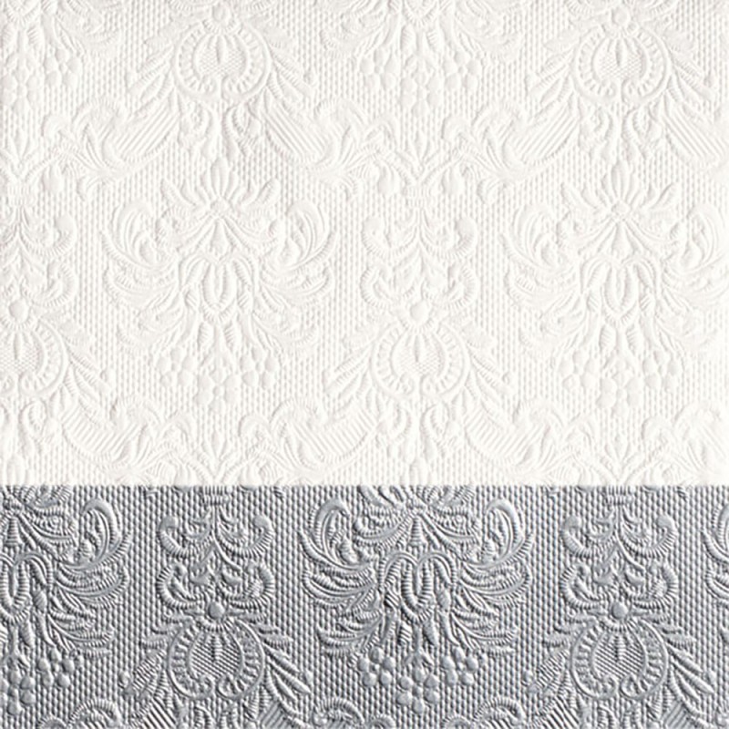 Serviettes en papier Elegance Dip argent 33x33 cm