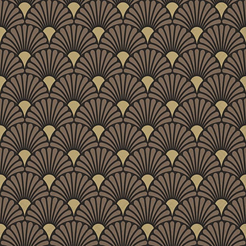 Serviettes en papier Art déco noir et or 25x25 cm