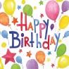 Serviettes en papier Anniversaire coloré 25x25 cm