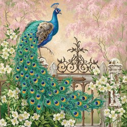 Serviettes en papier Paon majestueux 33x33 cm