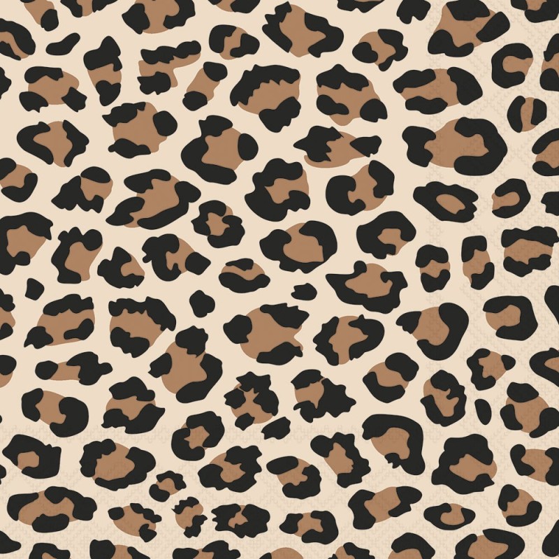 Serviettes en papier Motif léopard marron 33x33 cm