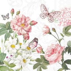 Serviettes en papier Amelia blanc 33x33 cm