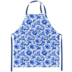 Tablier de cuisine Fleurs bleu de Delft