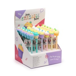 Stylo gel effaçable Cupcake menthe - présentoir