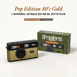 Appareil photo TimeLens Pop Edition 80's Gold avec sa boîte