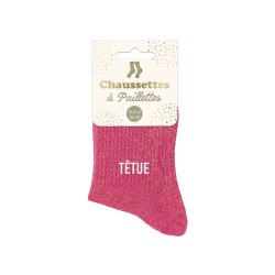 chaussettes paillettes tetue